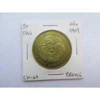 Antigua Moneda China 50 Ctvs Bronce Año 1909 Muy Escasa segunda mano  Chile 