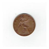 Moneda De Inglaterra, 1 Penny, 1921. Jp segunda mano  Chile 