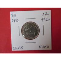  Moneda Chile 20 Centavos De Plata Año 1920 Unc Escasa segunda mano  Chile 