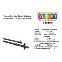 Barra De Cortina Doble 112/274 25mm Negro Just Home  segunda mano  Chile 