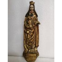 Usado, Estatua Figura Madera Policromada Colonial Virgen Del Carmen segunda mano  Chile 