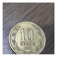 Usado, Moneda 10 Pesos Chilenos Angel Libertad 1981 segunda mano  Chile 