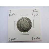 Usado, Gran Moneda Chile 2 Reales Rompiendo Cadenas Plata Año 1851 segunda mano  Chile 
