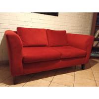 Living - Sofa 2 Sillones Felpa Rojo, usado segunda mano  Chile 