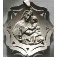 Medalla Virgen María Y Jesús Años 70 5x4.5 Cm Plata De 900 segunda mano  Chile 