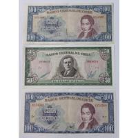 Lote 3 Billetes De 100 Y 50 Escudos, usado segunda mano  Chile 