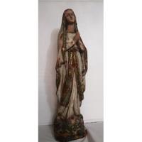 Estatua Antigua Virgen Lourdes Gruta Escayola Ojos Cristal , usado segunda mano  Chile 