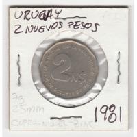 Usado, Moneda Uruguay 2 Nuevos Pesos 1981 Vf segunda mano  Chile 