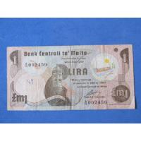 Antiguo Billete Banco De Malta 1 Lira Muy Escaso. segunda mano  Providencia