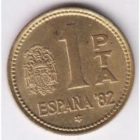 Moneda España 1 Peseta Conmemorativa Mundial 1982 (c85) segunda mano  Chile 