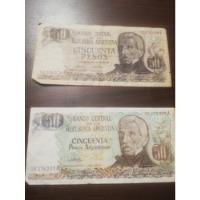 2 Billetes Antiguos Argentina, 50 Pesos Argentinos segunda mano  Chile 